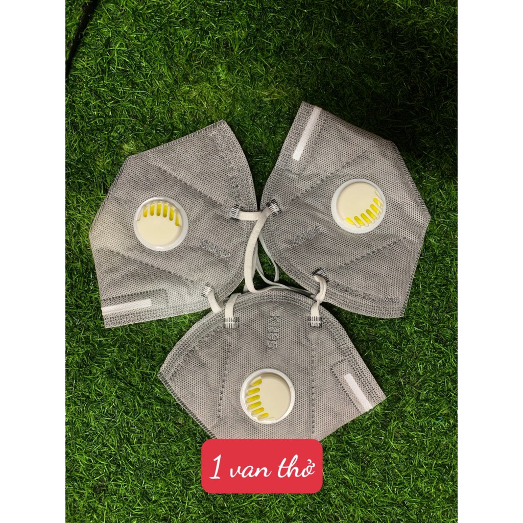 (KT01) Khẩu Trang KN95 Có 2 Van Thở,6 Lớp Than Hoạt Tính,Chống Bụi Mịn PM 2.5, Vi