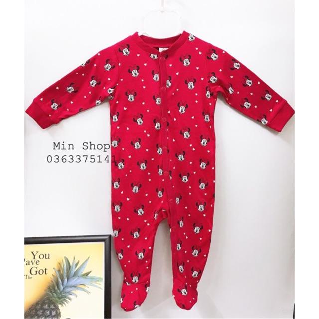 Sleepsuit mickey đỏ cho bé
