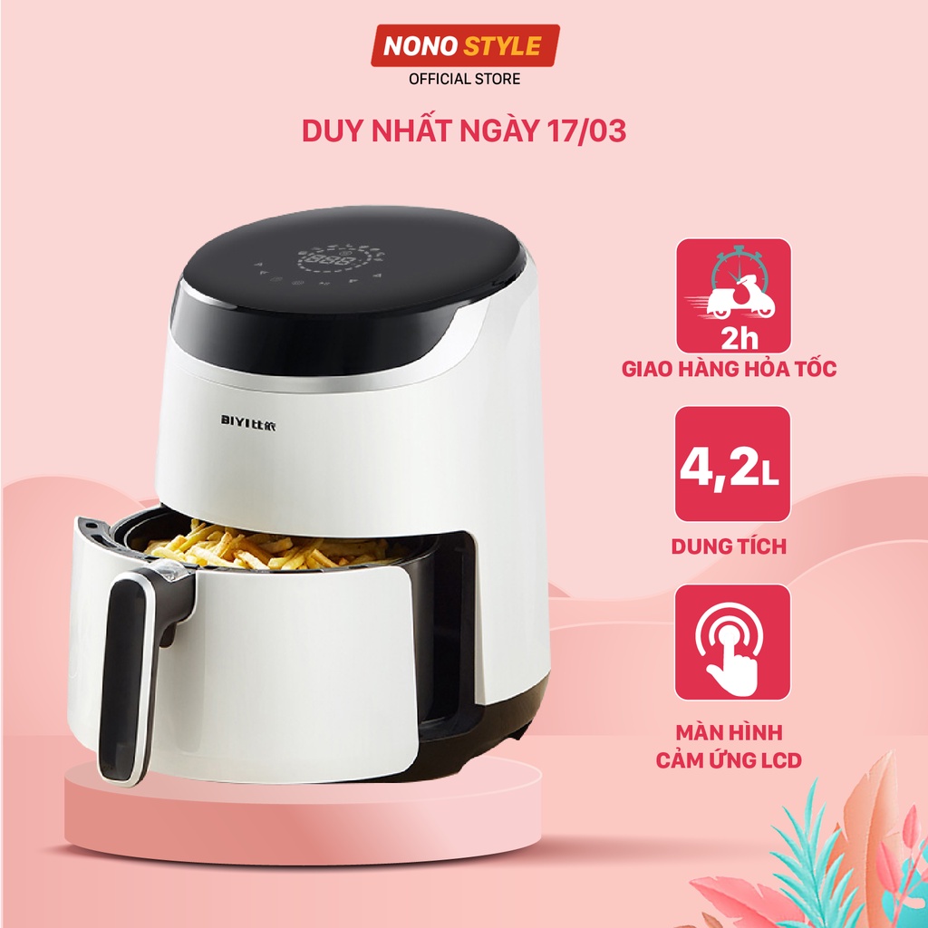 [Mã ELHADEV giảm 4% đơn 300K] Nồi chiên không dầu BIYI AF69A 4.2L 1500W, Bảo Hành 12 Tháng