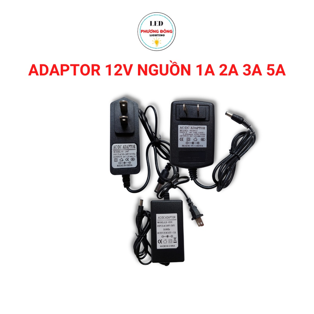 Bộ đổi nguồn Adaptor 12V 1A- 2A- 3A- 5A- 5A Tốt