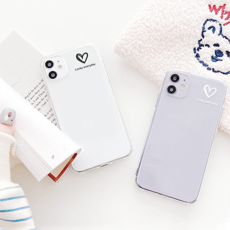 Ốp lưng iphone Tim tí hon viền trong chống ố vàng 6/6plus/6s/6splus/7/7plus/8/8plus/x/xr/xs/11/12/pro/max/plus/promax