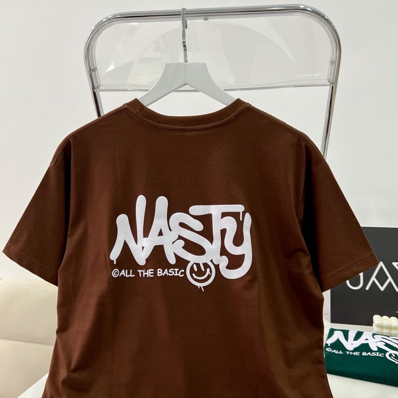 Áo Thun Tay Lỡ Unisex NASTY màu NÂU/XANH LÁ ❇️ /Nam nữ unisex/ Áo phông cổ tròn form rộng Jaystoree
