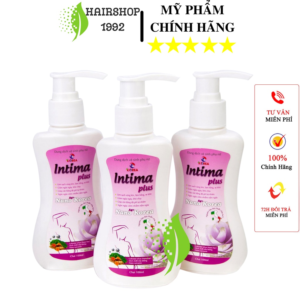 Dung Dịch Vệ Sinh Phụ Nữ Intima Plus 150ml Dạng Gel , nước rửa phụ khoa se khít vùng kín kháng khuẩn khử mùi hôi