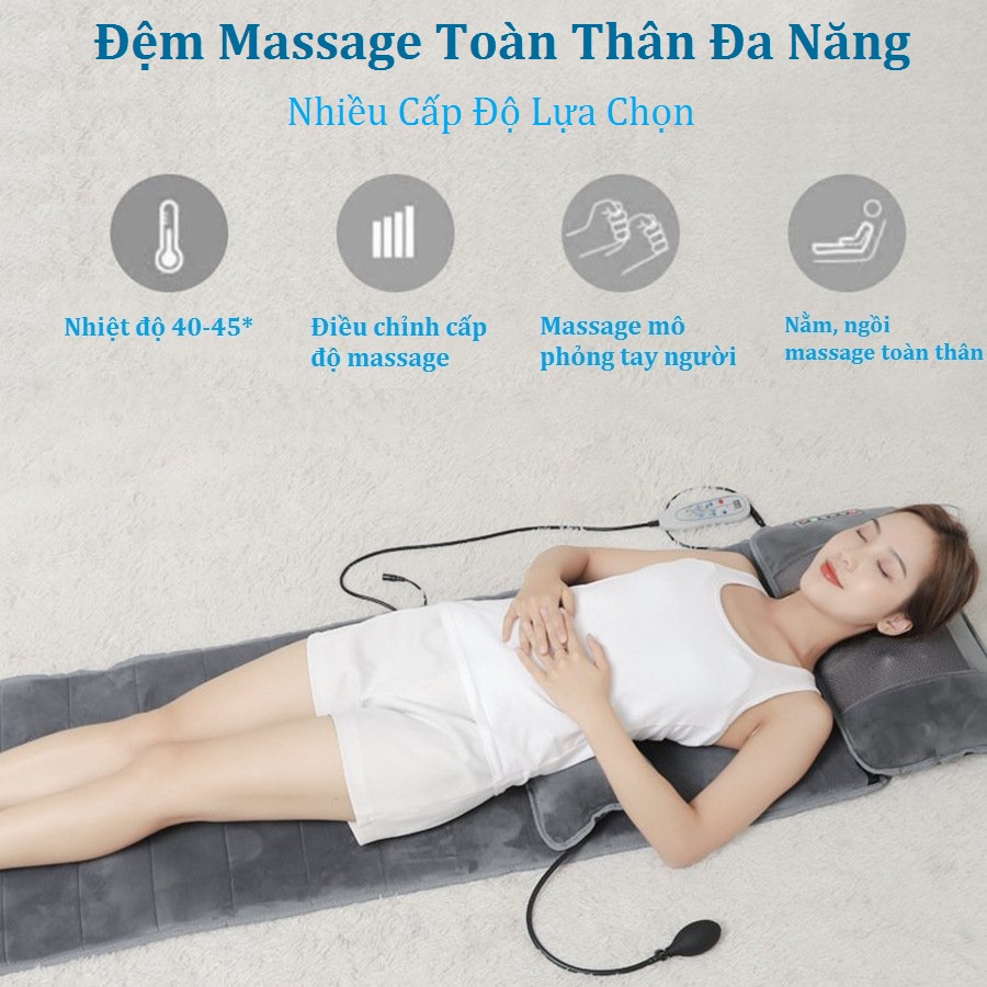 Đệm massage toàn thân SK002, có hồng ngoại - Nệm mat-xa phiên bản cao cấp có bộ điều khiển