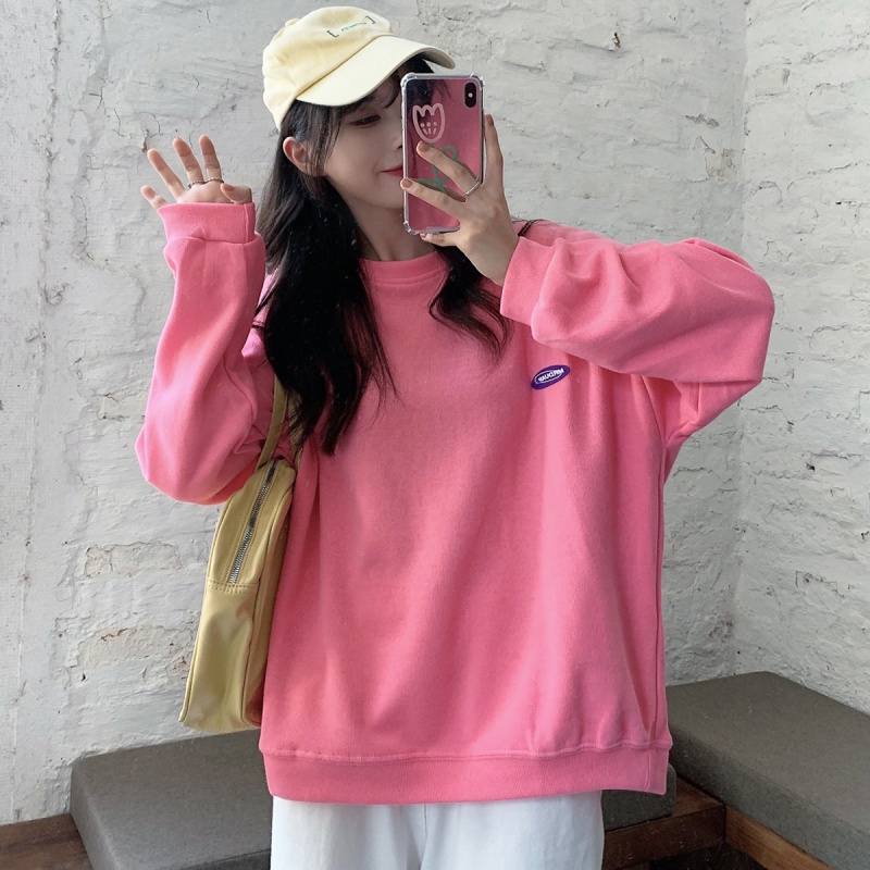 SUXI Áo Sweater Tay Dài Cổ Tròn Thời Trang Mùa Thu Hàn Quốc Cho Nữ