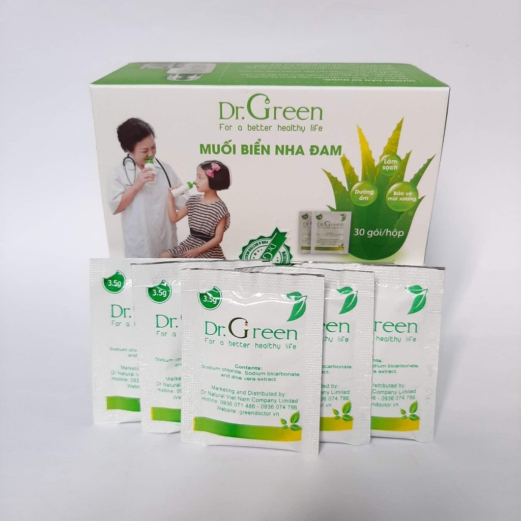 Bình và muối rửa mũi Dr Green - Chính Hãng rửa sạch xoang mũi