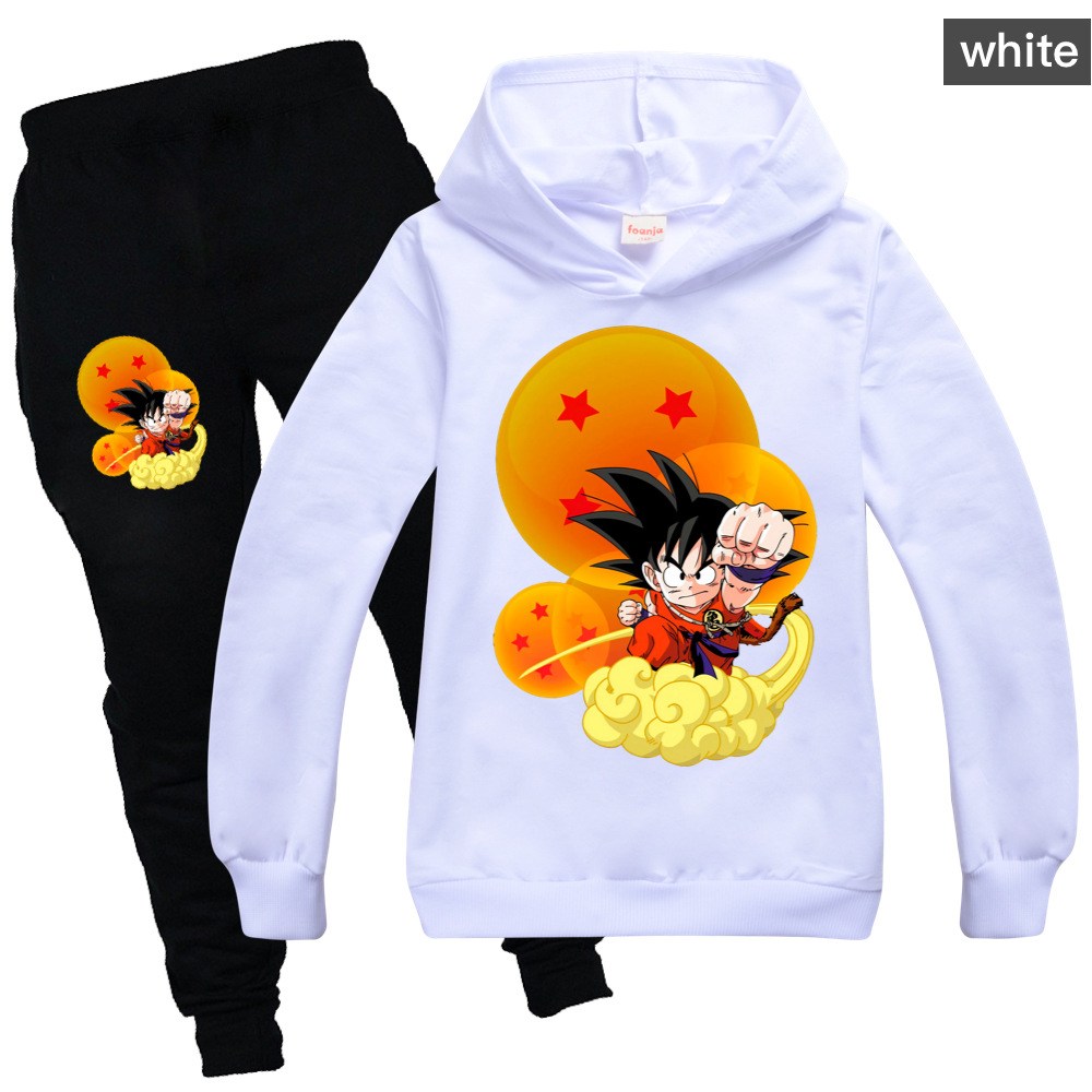 Set Áo Sweater Tay Dài In Họa Tiết Hoạt Hình Dragon Ball + Quần Dài Thời Trang Mùa Thu Cho Bé