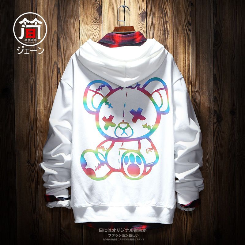 Áo khoác hoodie nam nữ, áo kiểu thu đông in gấu phản quang 7màu, mặc đôi nhóm | BigBuy360 - bigbuy360.vn