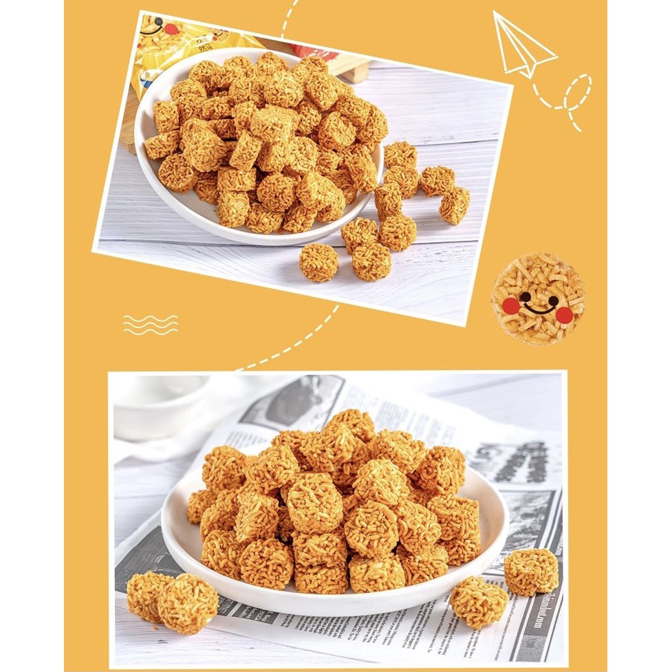 Snack mì tôm viên vị gà cay siêu ngon, mì ăn liền trẻ em ăn vặt