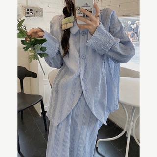 Set Áo Sơ Mi Cổ Bẻ Phối Chân Váy Lưng Cao Ôm Dáng Thời Trang Xuân Hè Hàn Quốc Xinh Xắn Cho Nữ