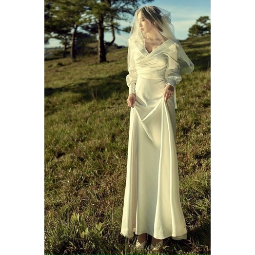 ĐẦM NÀNG CỔ V CHÉO HỞ LƯNG KẾT CHUỔI NGỌC full size :S/M/L/XL ( ẢNH VÀ VIDEO CHỦ SHOP TỰ QUAY 1000%)