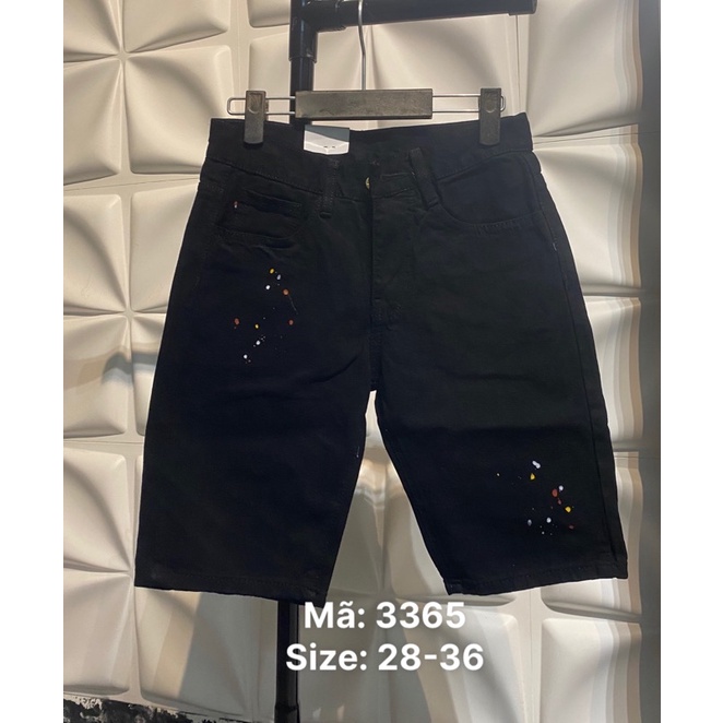 Size 36, quần short đen jean nam cao cấp vảy sơn mã 3365 [tnhung]