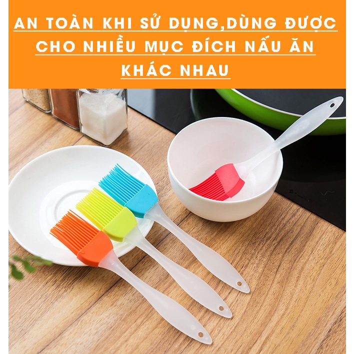 Chổi Quét Đa năng Quét Dầu Ăn, Đồ Nướng, Mặt Bánh Bằng Silicon Cán Trong Chịu Nhiệt