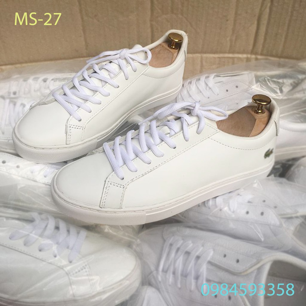 Giày Sneaker nam màu trắng VNXK da thật 100% - xả bom SIÊU SỐC