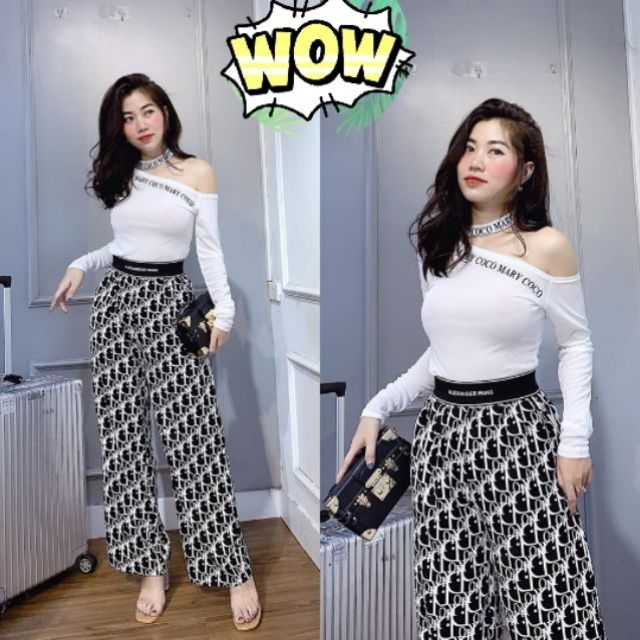 Áo thun nữ tay dài trễ vai xinh xắn, áo kiểu nữ tay dài cổ cách điệu, áo thun nữ tay dài kiều sang chảnh