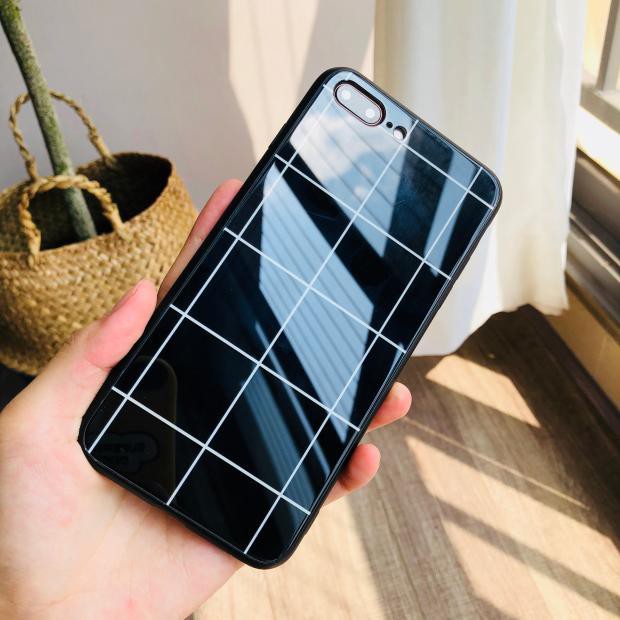 Ốp Iphone Lưng Kính hình Ô vuông dành cho ip 6 đến 14promax - k201
