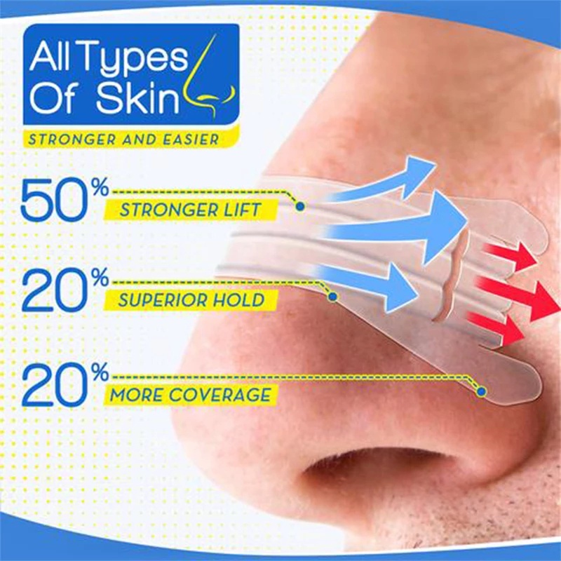 Set 10 Miếng Dán Mũi Thông Hơi Chống Ngáy Thân Thiện Với Làn Da Không Dệt