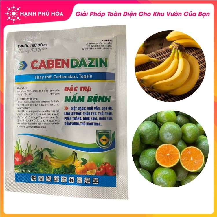 Thuốc Trừ Bệnh Đặc Trị Nấm Bệnh Cabendazin - 20gr - Diệt Sạch: Khô Vằn - Đạo Ôn - Lem Lép Hạt - Thối Thân - Phấn Trắng