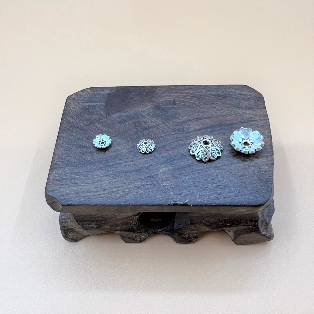 Charm ốp hạt bạc thái hình 6 trái tim - Charm Bạc 925 - Mã CA073