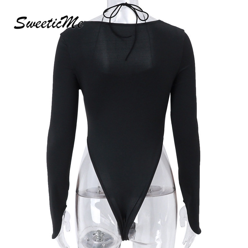 Bodysuit Tay Dài Dáng Ôm Màu Trơn Thời Trang   Quyến Rũ Cho Nữ