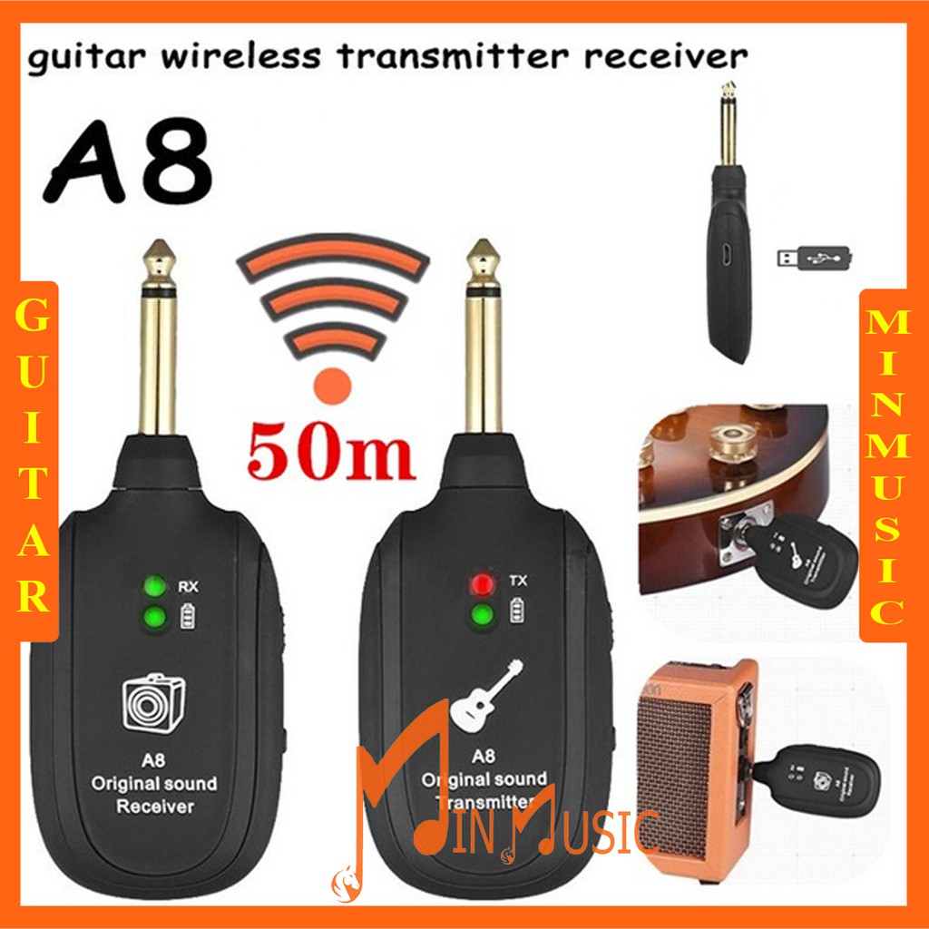 Thiết Bị Kết Nối Đàn Guitar Không Dây A8 I Jack/Line Kết Nối Tín Hiệu Đàn Guitar Acoustic ,Electric,Bass...