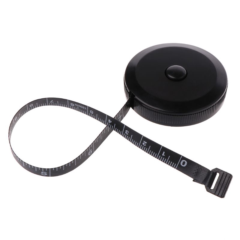 Youyo*Cuộn Thước Dây Hai Mặt Màu Đen Mini Dài 1.5m/60inch Có Thể Thu Gọn Tự Động Bằng Chất Liệu ABS Dùng Trong May Vá