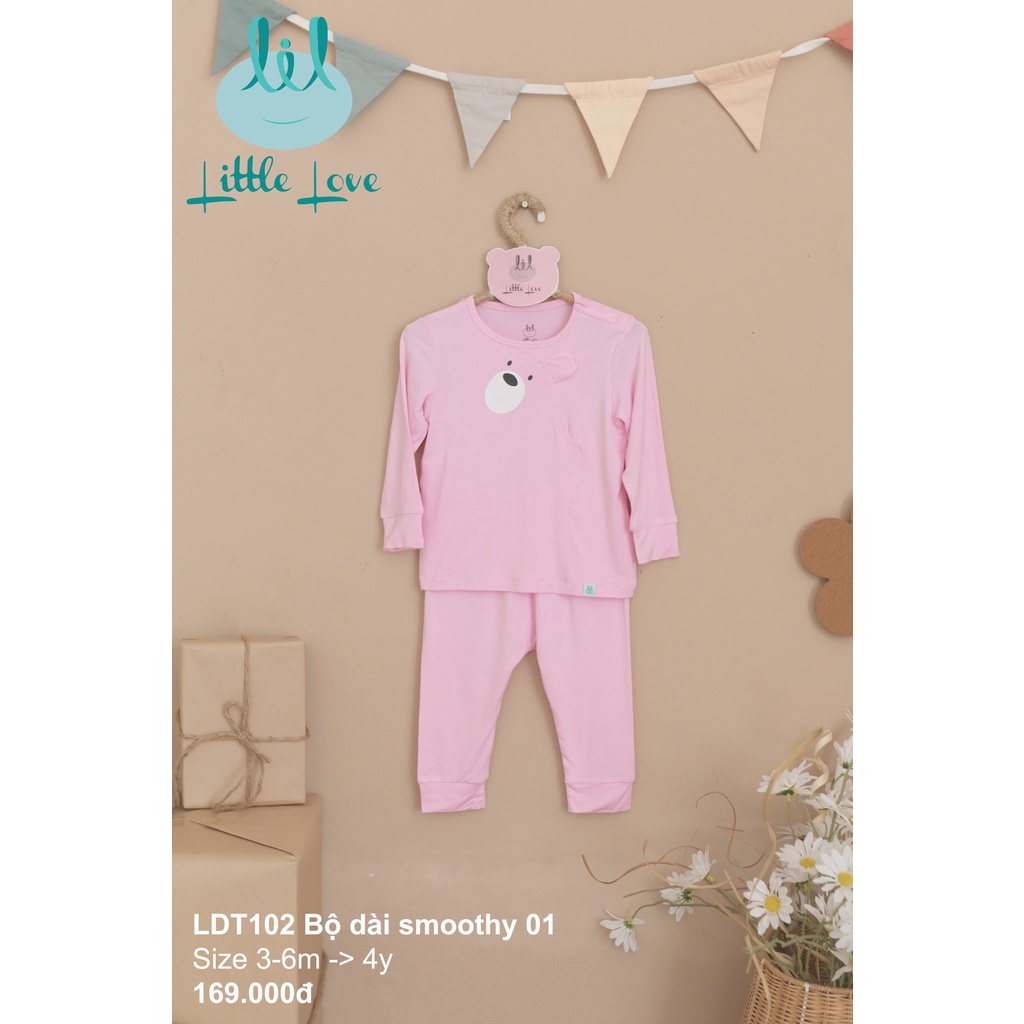 Bộ quần áo dài tay smoothy 01 - 2022 cho bé từ 3 tháng đến 4 tuổi little love (LDT102)