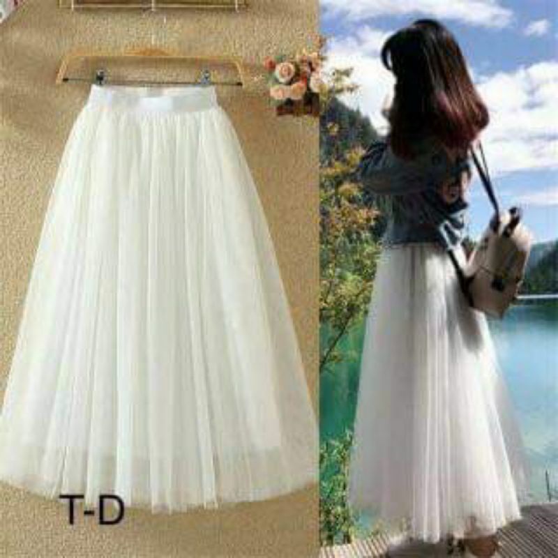 ĐẦM, CHÂN VÁY VOAN, CHÂN VÁY MAXI 2 MÀU ĐEN TRẮNG CỰC XINH