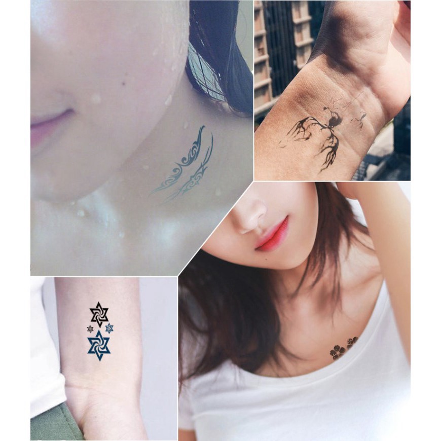 Hình xăm mini nhỏ đẹp dán chân tay lưng tạm thời cho nam nữ xinh cute tattoo nghệ thuật [ bộ 30 tấm ]