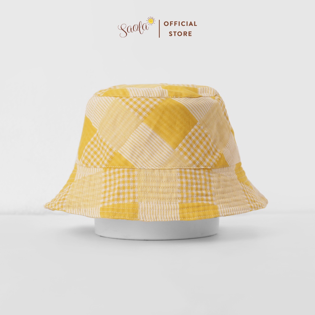 Mũ Bucket Vải Cotton Họa Tiết Caro Phong Cách Hàn Quốc Cho Bé - NATSUMI BUCKET HAT - SAOLA KIDS CLOTHING