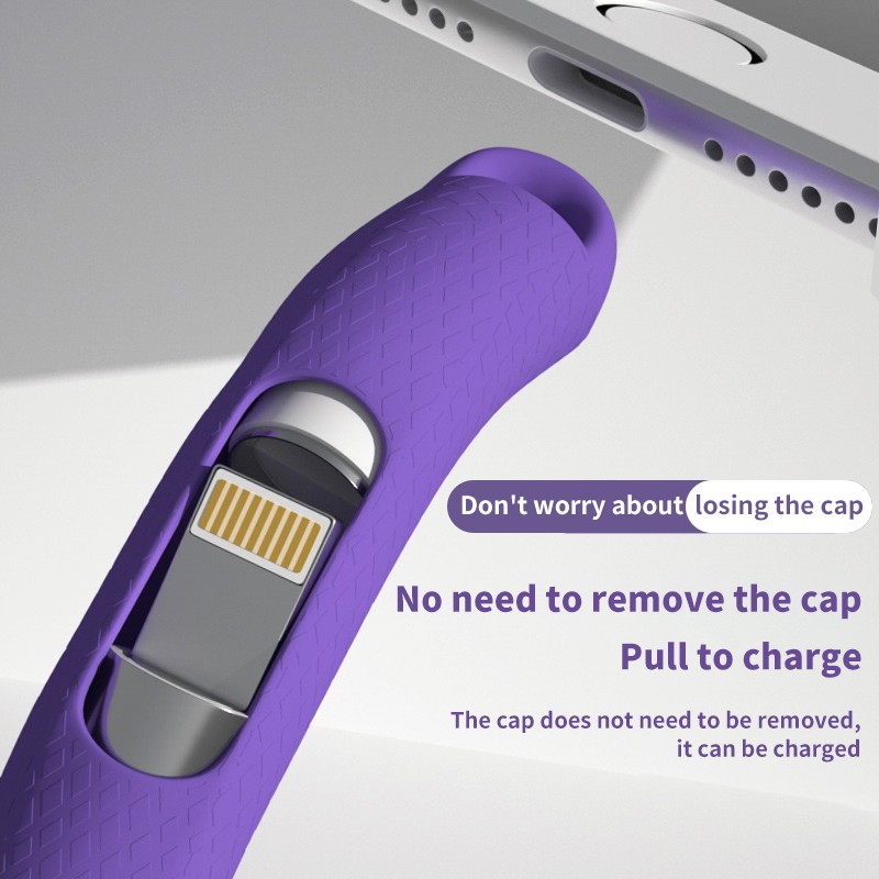 Vỏ bọc bảo vệ bút cảm ứng Apple Pencil 1/2 thiết kế kiểu hoạt hình dễ thương kèm nắp đậy