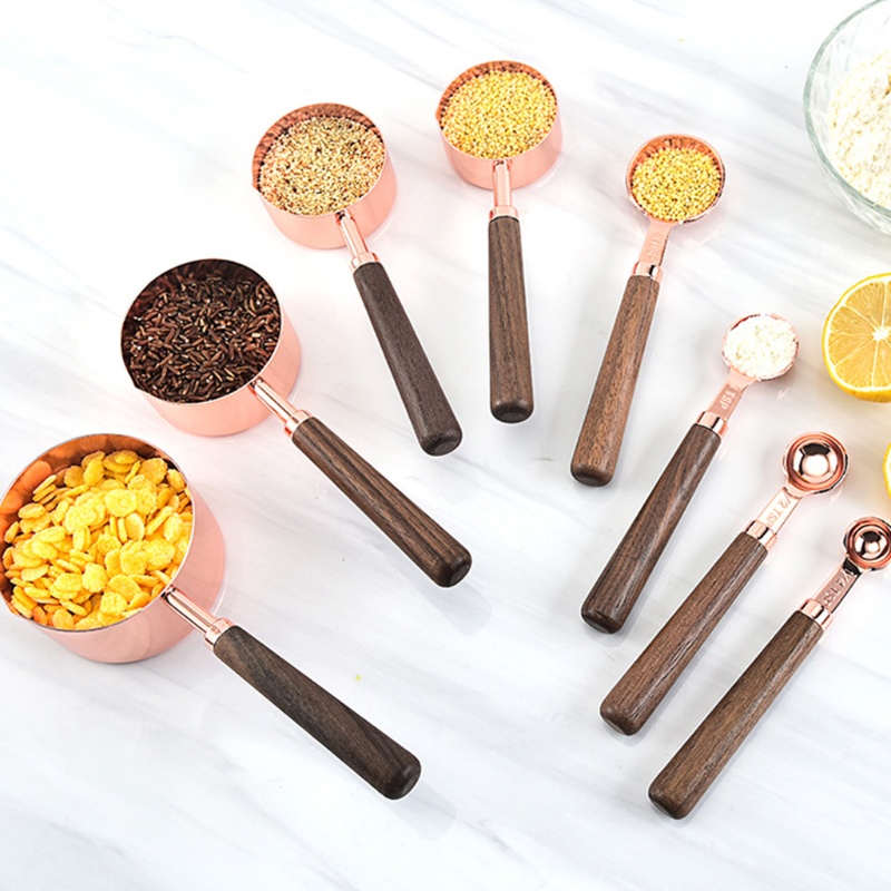 Set 4 Muỗng Đo Lường Bằng Thép Không Gỉ Với Tay Cầm Dài Tiện Dụng Cho Nhà Bếp