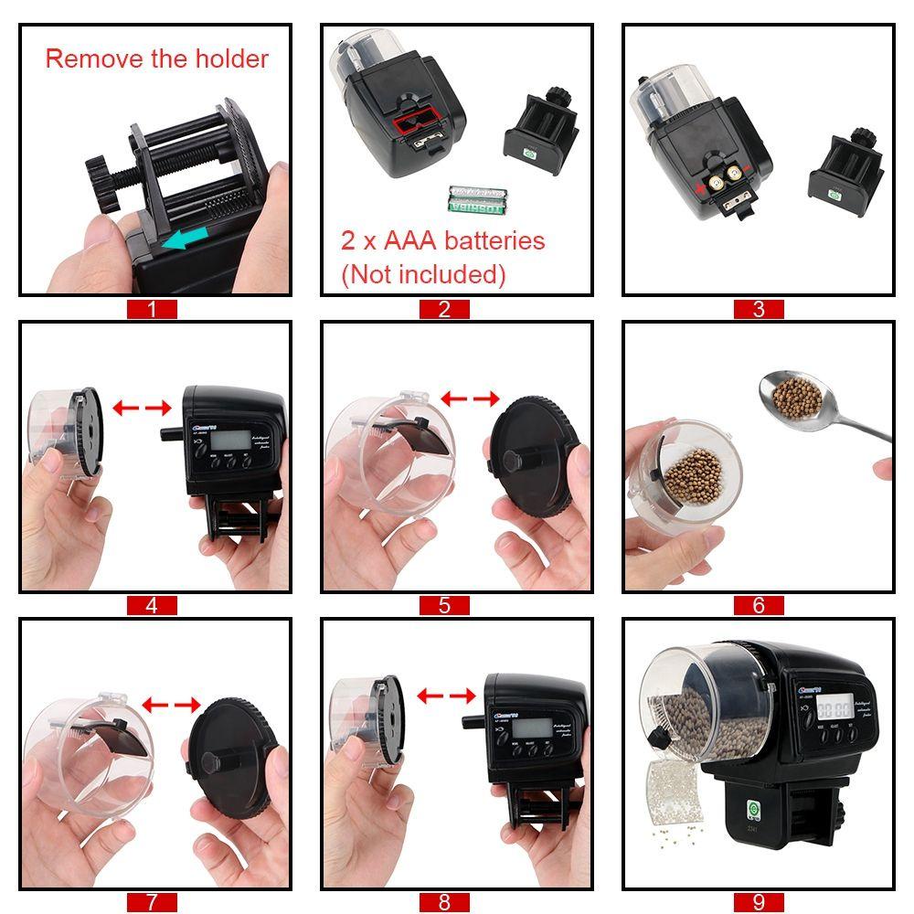 Khay Đựng Thức Ăn Tự Động Cho Cá Có Màn Hình LCD