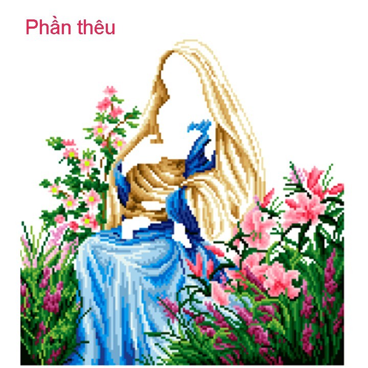 Tranh đính đá, Tranh thêu chữ thập Đức mẹ bồng Chúa VS146, LV3334 - tự thêu, tự đính