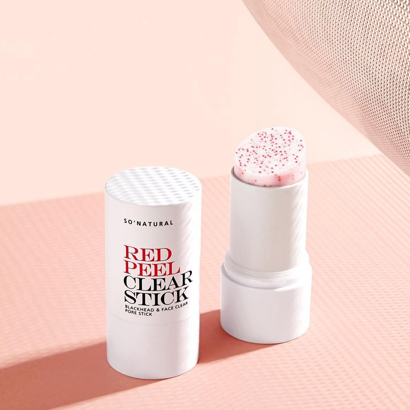 Thanh Lăn So'Natural Làm Giảm Mụn Đầu Đen Dạng Sáp Red Peel Clear Stick Pore Blackhead &amp; Face 23g