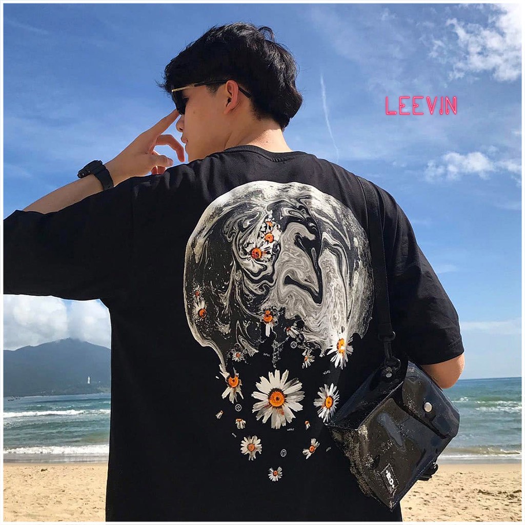 Áo thun MOON DAISY BRO Mặt Trăng Hoa Cúc UNISEX OUTFITS Form rộng dài [TE-BA01] Leevin Store | BigBuy360 - bigbuy360.vn