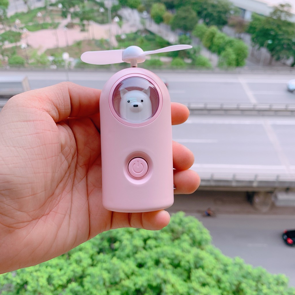 Quạt mini tích điện cầm tay có đèn mẫu mới (ảnh thật 100%) #8