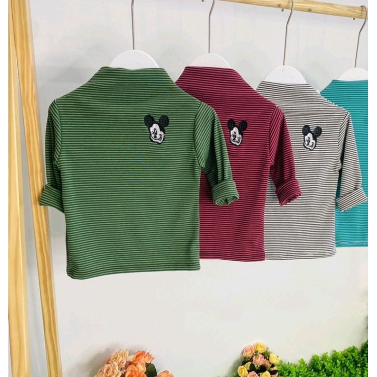 Áo Giữ Nhiệt Cho Cho Bé Kẻ Ngang In Mic key Siêu Ấm - SUMO KIDS
