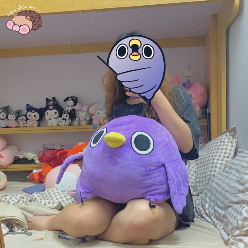 Gấu bông Chim béo Mentori Sticker Messenger