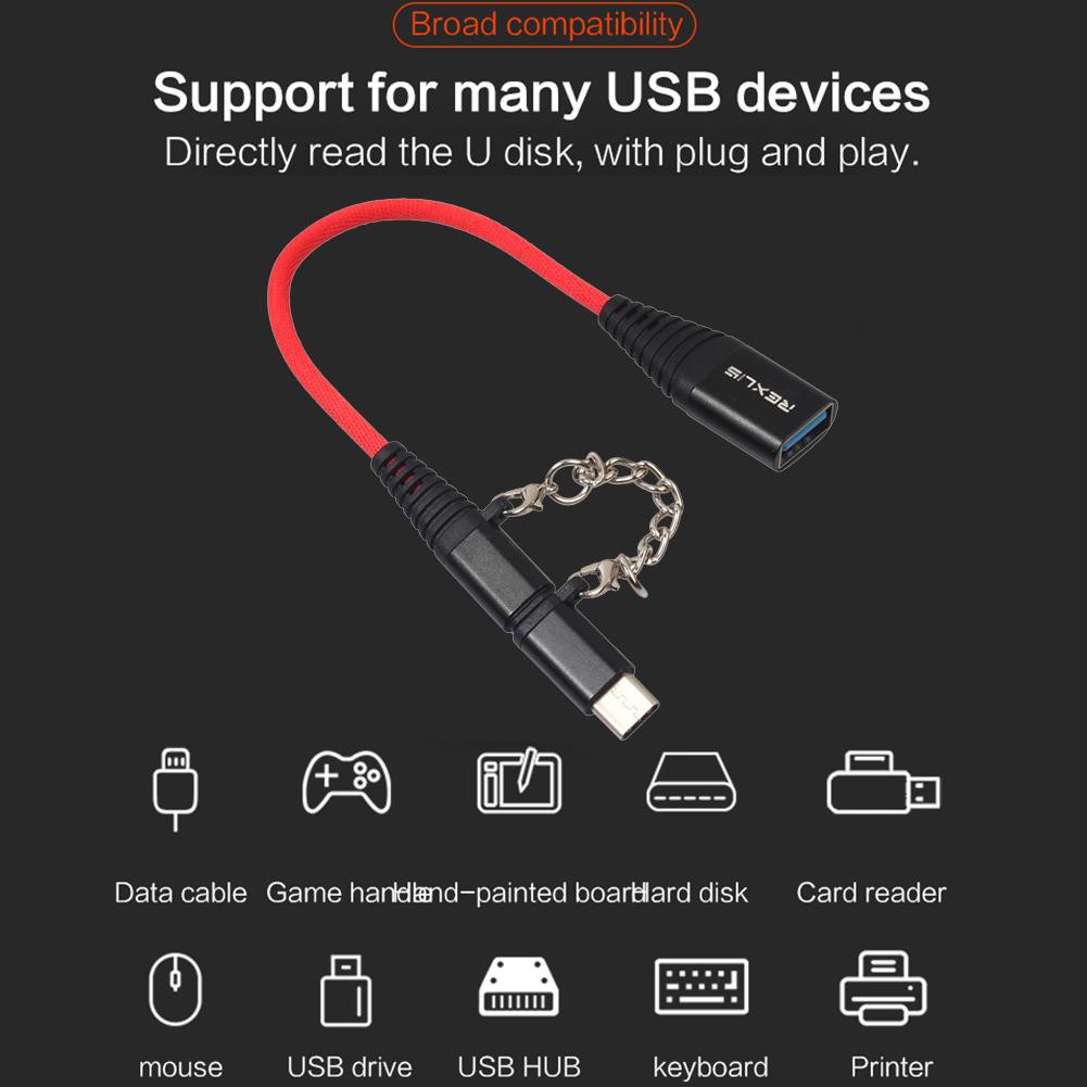 Dây cáp OTG 2 trong 1 đầu đực + Micro USB đực sang USB 2.0 đầu cái
