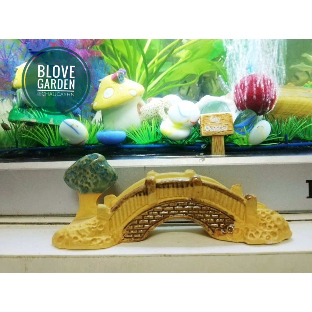 [GIÁ SỐC - GIẢM 30%]Tiểu cảnh cây cầu đá trang trí bể cá, non bộ, sân vườn, làm mô hình