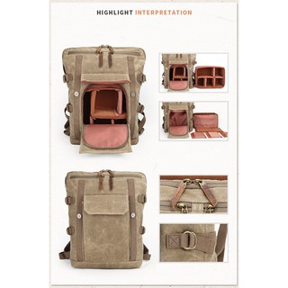 Balo máy ảnh canvas half nắp da_CVASS03