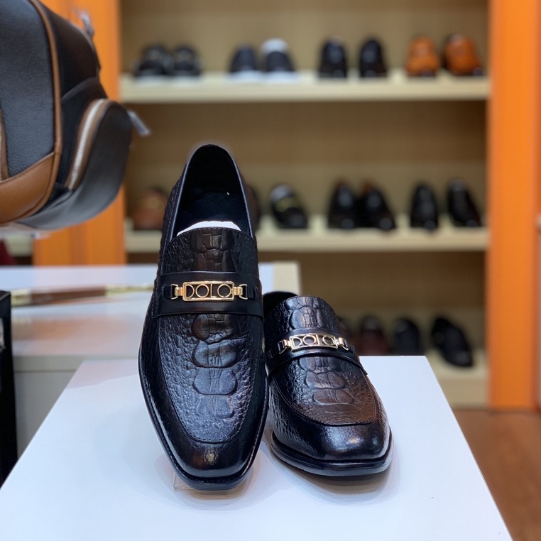 Giày Lười Nam Dập Vân Cá Sấu Cao Cấp Độc Đáo Sang Trọng XGL24 DOLOMen - Bảo Hành 12 Tháng