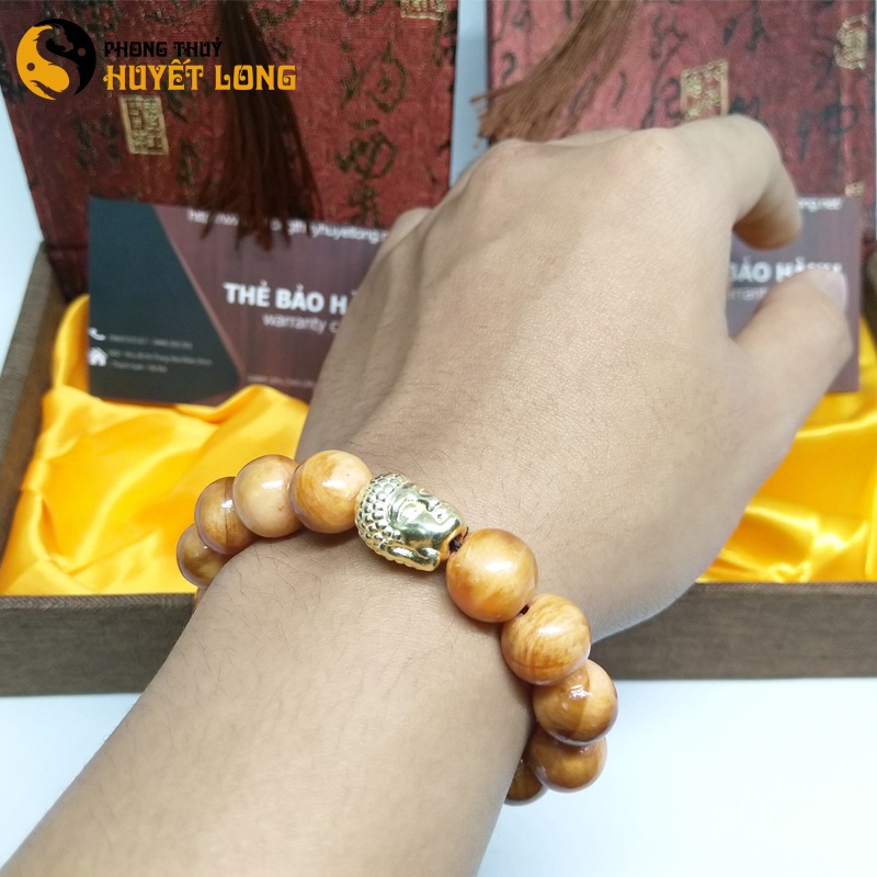 Chuỗi Hạt Gỗ Huyết Rồng Vip Thấu Quang 100% Mix Charm Tỳ Hưu Tài Lộc, Mặt Phật Bình An