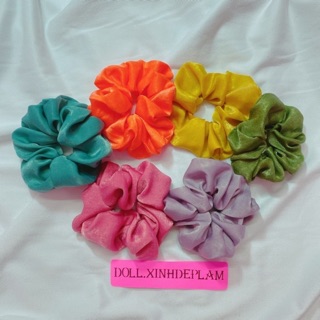 SCRUNCHIES Cột tóc voan lụa tơ óng ánh size siêu to
