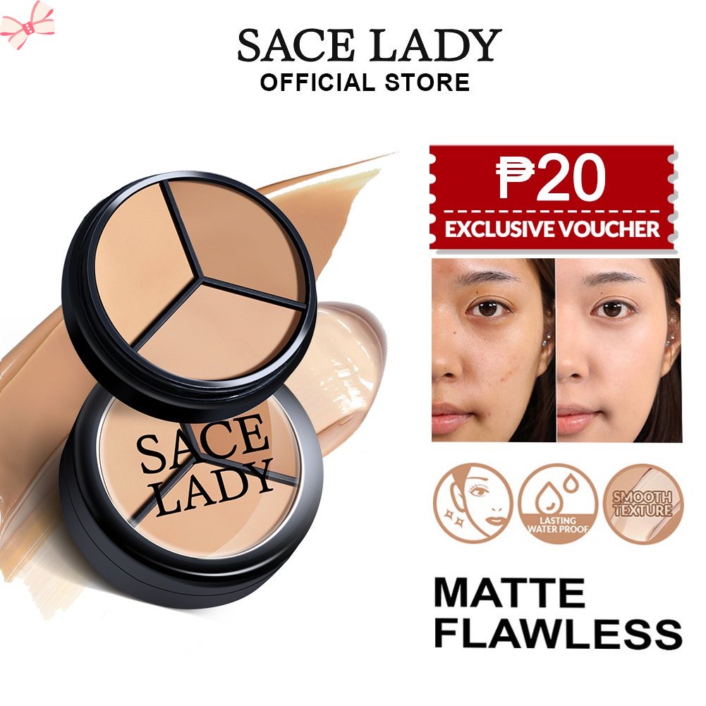 Bảng Kem Che Khuyết Điểm SACE LADY Che Phủ Quầng Thâm Chống Nước Lâu Trôi Trọng Lượng Nhẹ