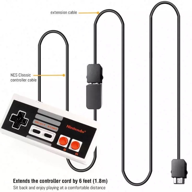 Dây Cáp Nối Dài Cho Tay Cầm Chơi Game Nintendo Classic Mini Nes