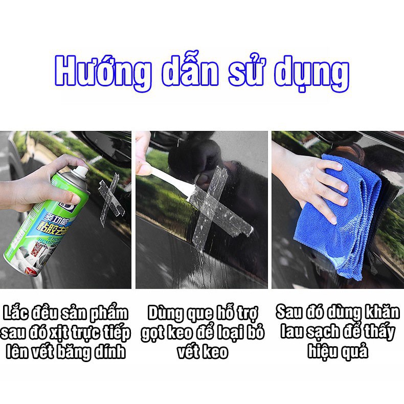 [FREESHIP] Chai Xịt Tẩy Nhựa đường, Keo, Sơn, Băng Dính, tẩy dầu mỡ, dùng cho ô tô, kim loại, bánh xe đa năng.