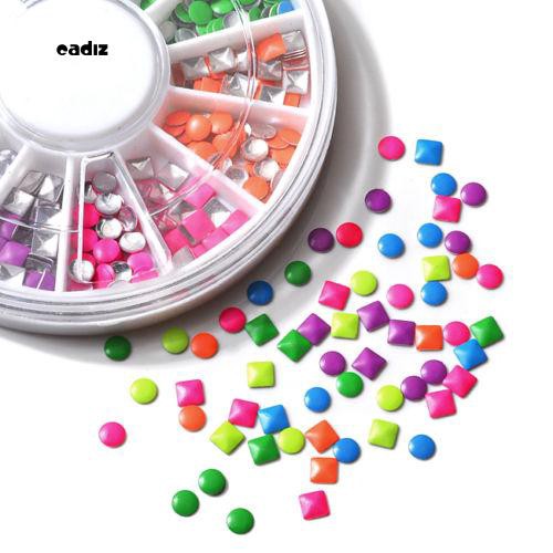 [Hàng mới về] Set 500 phụ kiện trang trí móng tay kiểu tròn và vuông nhiều màu đẹp mắt
