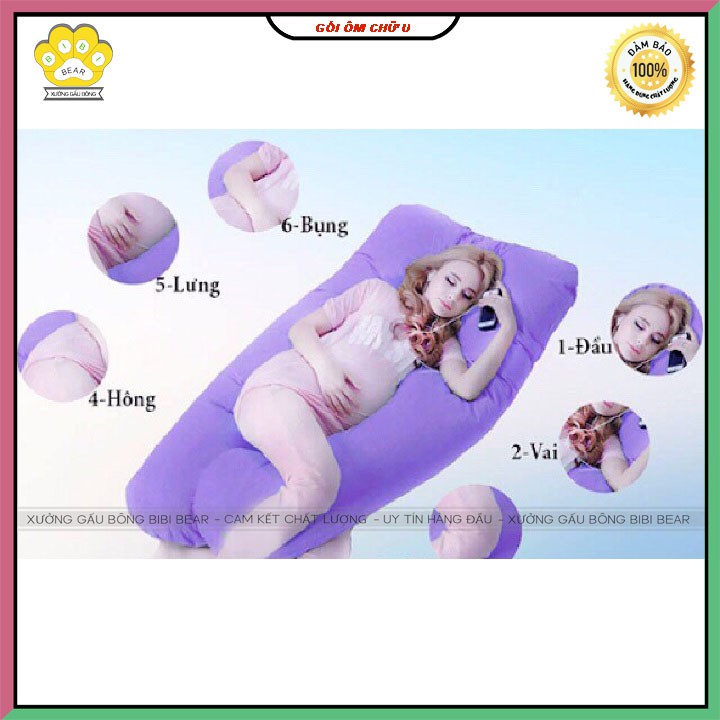 Gối ôm chữ U cho bà bầu chất liệu cao cấp êm ái